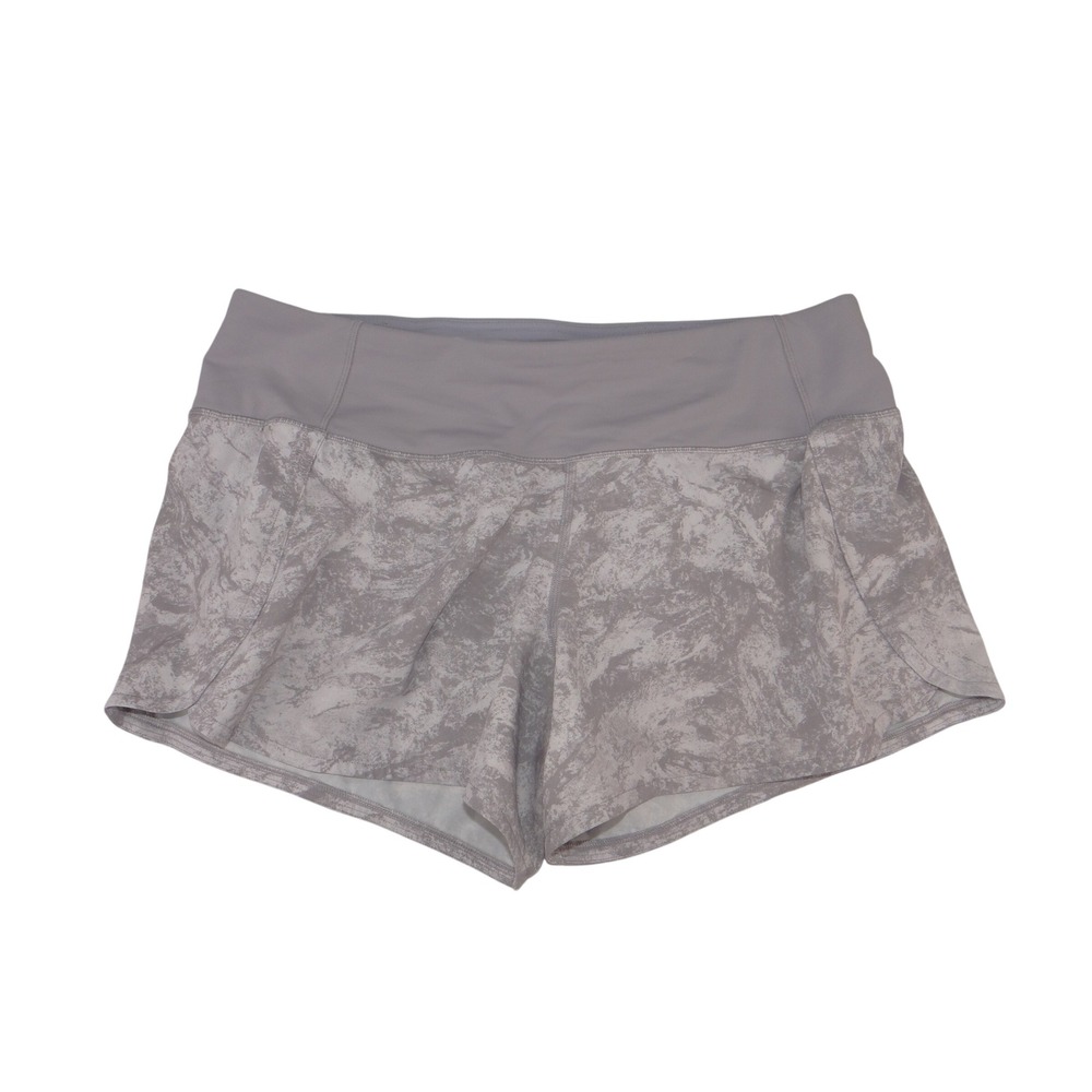 Lululemon Speed Up Running Shorts Grey Marble Ice Dye LW7AX5S Size 8